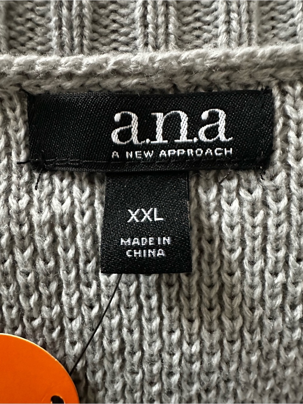 a.n.a Light Gray and Black Striped Crewneck Sweater Sz 2XL NWT - Picture 4 of 5
